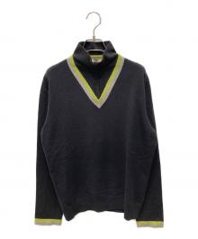 HERMES（エルメス）の古着「カシミヤニットポロシャツ」｜ブラウン