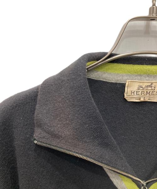 HERMES（エルメス）HERMES (エルメス) カシミヤニットポロシャツ ブラウン サイズ:Lの古着・服飾アイテム