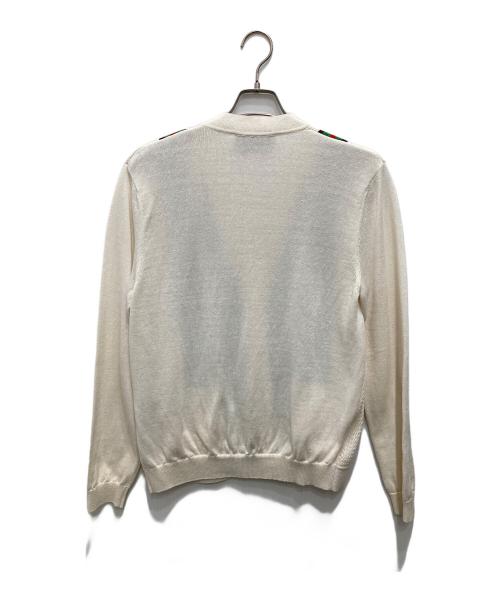 GUCCI（グッチ）GUCCI (グッチ) シェリーライン リネンコットンカーディガン アイボリー サイズ:Sの古着・服飾アイテム