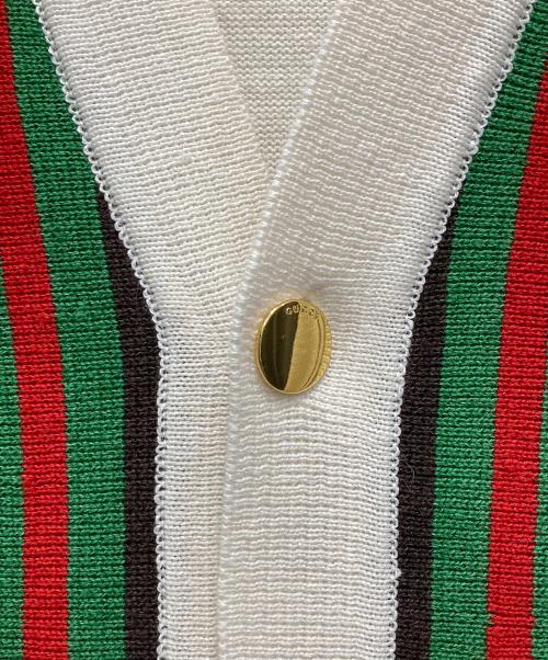 GUCCI（グッチ）GUCCI (グッチ) シェリーライン リネンコットンカーディガン アイボリー サイズ:Sの古着・服飾アイテム