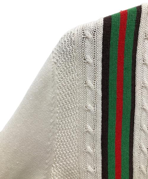GUCCI（グッチ）GUCCI (グッチ) シェリーライン リネンコットンカーディガン アイボリー サイズ:Sの古着・服飾アイテム