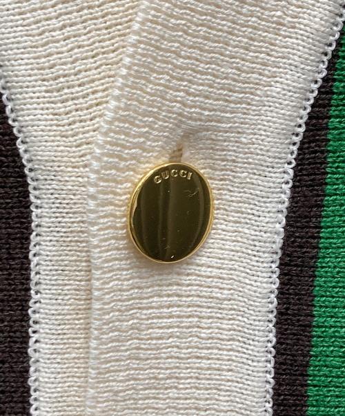 GUCCI（グッチ）GUCCI (グッチ) シャリーライン リネンコットンカーディガン アイボリー サイズ:Sの古着・服飾アイテム