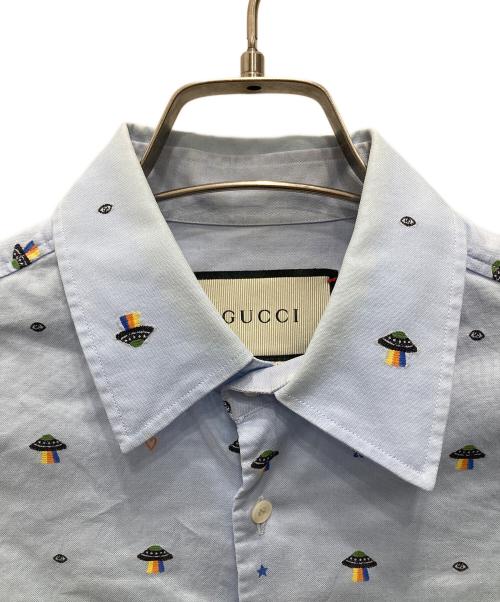 GUCCI（グッチ）GUCCI (グッチ) UFOシンボルシャツ ブルー サイズ:38/15の古着・服飾アイテム