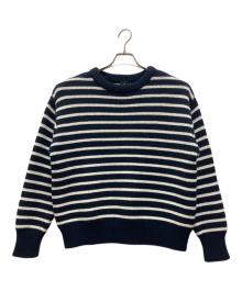 sese×IENA（セセ×イエナ）の古着「ボーダークルーネックプルオーバー/ニット」｜ネイビー