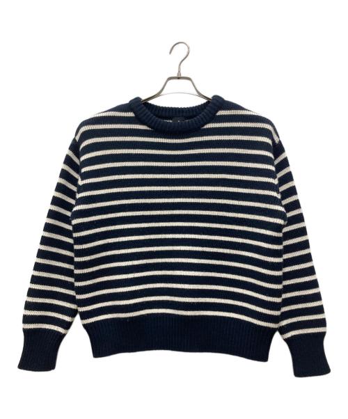 sese（セセ）sese (セセ) IENA (イエナ) ボーダークルーネックプルオーバー/ニット ネイビー サイズ:38の古着・服飾アイテム