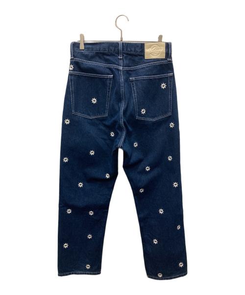 KEBOZ（ケボズ）KEBOZ (ケボズ) FREAK'S STORE (フリークスストア) NICK GEAR (ニックギア) Flower&Embroidery Logo DENIM/フラワー・アンド・エンブロイダリー・ロゴ・デニム ブルー サイズ:Mの古着・服飾アイテム