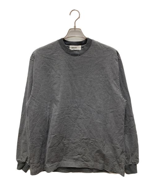 everyone（エブリワン）everyone (エブリワン) ボーダー長袖Tシャツ グレー サイズ:Lの古着・服飾アイテム