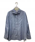 YORIヨリ）の古着「リボンタイワイドシャツ」｜ブルー