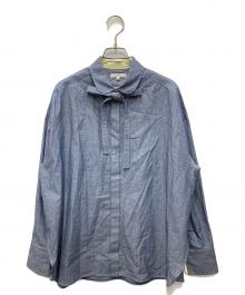 YORI（ヨリ）の古着「リボンタイワイドシャツ」｜ブルー
