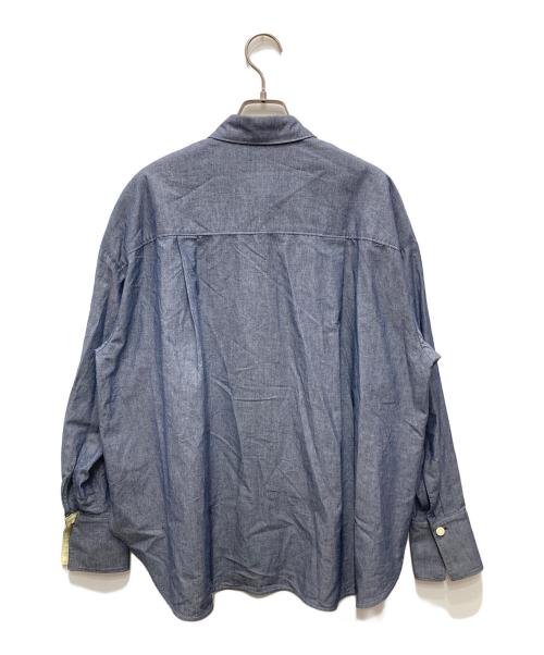 YORI（ヨリ）YORI (ヨリ) リボンタイワイドシャツ ブルー サイズ:36の古着・服飾アイテム