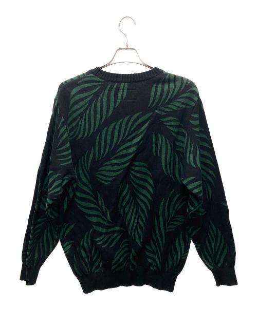 WACKO MARIA（ワコマリア）WACKO MARIA (ワコマリア) LEAF JACQUARD SWEATER/リーフ ジャカード セーター グリーン×ブラック サイズ:Mの古着・服飾アイテム