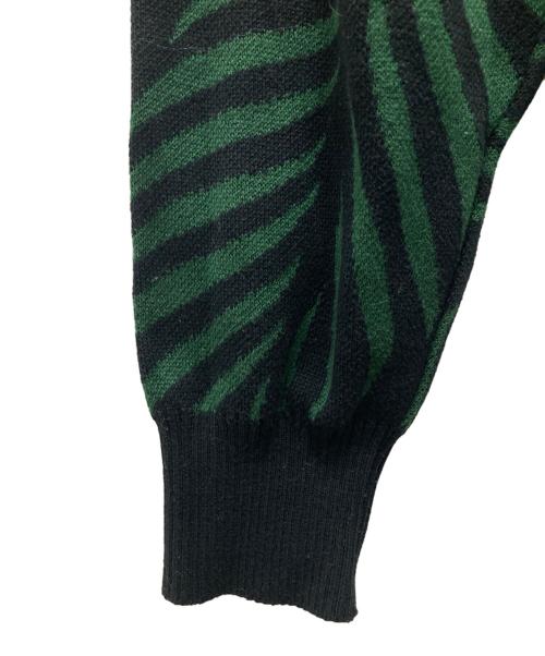 WACKO MARIA（ワコマリア）WACKO MARIA (ワコマリア) LEAF JACQUARD SWEATER/リーフ ジャカード セーター グリーン×ブラック サイズ:Mの古着・服飾アイテム