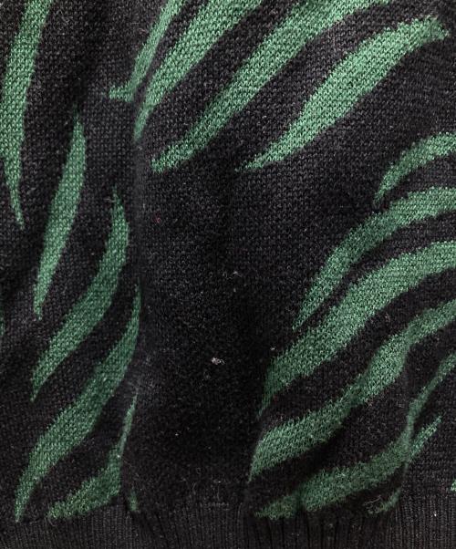 WACKO MARIA（ワコマリア）WACKO MARIA (ワコマリア) LEAF JACQUARD SWEATER/リーフ ジャカード セーター グリーン×ブラック サイズ:Mの古着・服飾アイテム