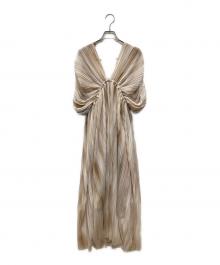 anuans（アニュアンス）の古着「アブストラクトパターンワンピース」｜ベージュ