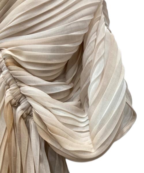 anuans（アニュアンス）anuans (アニュアンス) アブストラクトパターンワンピース ベージュ サイズ:Fの古着・服飾アイテム