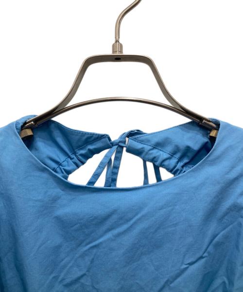 eimy istoire（エイミーイストワール）eimy istoire (エイミーイストワール) バックギャザリングラッフルフレアワンピース ブルー サイズ:Fの古着・服飾アイテム