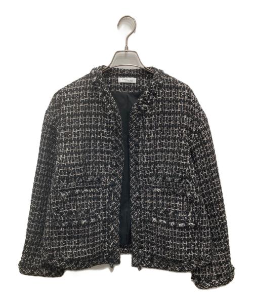 STATE OF MIND（ステートオブマインド）STATE OF MIND (ステートオブマインド) ノーカラーツイードジャケット ブラック サイズ:Mの古着・服飾アイテム