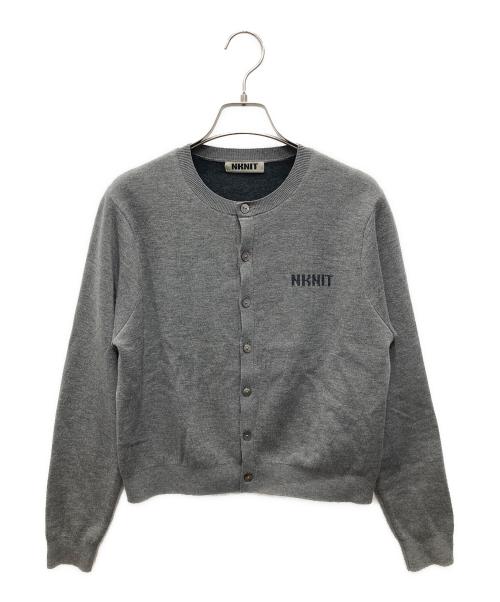 NKNIT（ンニット）NKNIT (ンニット) logo KNIT cardigan/ロゴ ニット カーディガン グレー サイズ:FREEの古着・服飾アイテム
