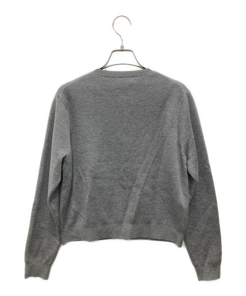 NKNIT（ンニット）NKNIT (ンニット) logo KNIT cardigan/ロゴ ニット カーディガン グレー サイズ:FREEの古着・服飾アイテム