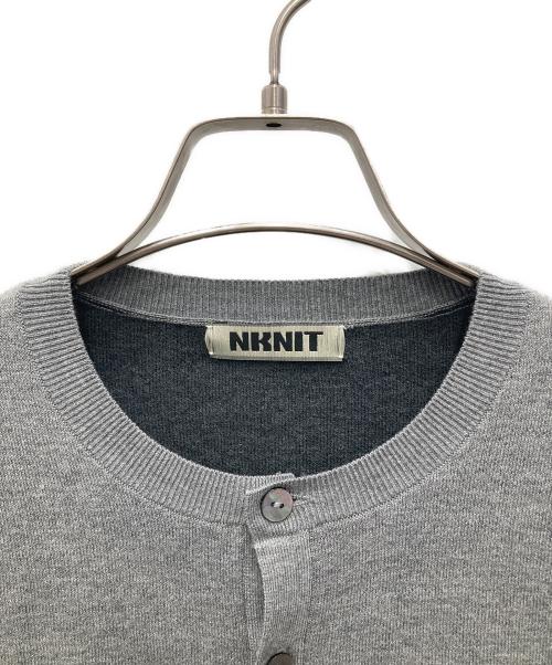NKNIT（ンニット）NKNIT (ンニット) logo KNIT cardigan/ロゴ ニット カーディガン グレー サイズ:FREEの古着・服飾アイテム