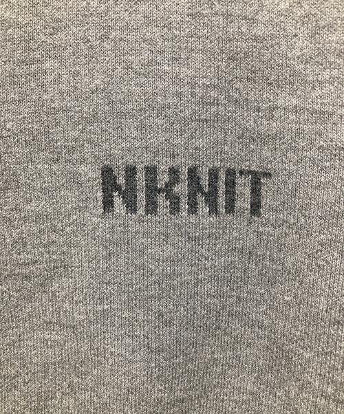 NKNIT（ンニット）NKNIT (ンニット) logo KNIT cardigan/ロゴ ニット カーディガン グレー サイズ:FREEの古着・服飾アイテム