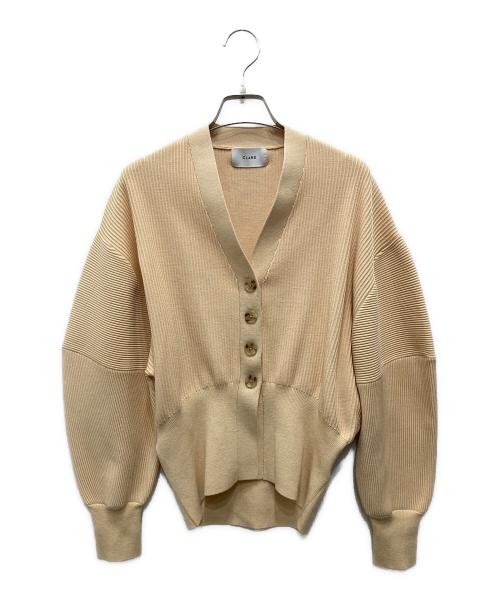 CLANE（クラネ）CLANE (クラネ) CURVE SLEEVE KNIT CARDIGAN/カーブ スリーブ ニット カーディガン イエロー サイズ:1の古着・服飾アイテム