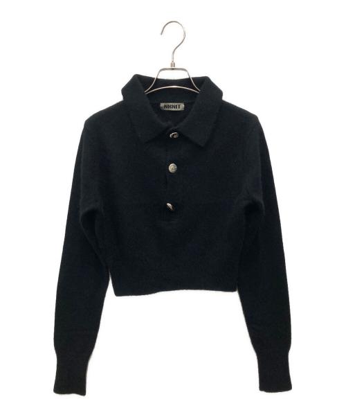 NKNIT（ンニット）NKNIT (ンニット) raccoon mix skipper KNIT/ラクーン ミックス スキッパー ニット ブラック サイズ:1の古着・服飾アイテム