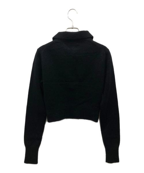 NKNIT（ンニット）NKNIT (ンニット) raccoon mix skipper KNIT/ラクーン ミックス スキッパー ニット ブラック サイズ:1の古着・服飾アイテム