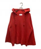 CLANEクラネ）の古着「WIDE HOOD KNIT TOPS」｜レッド