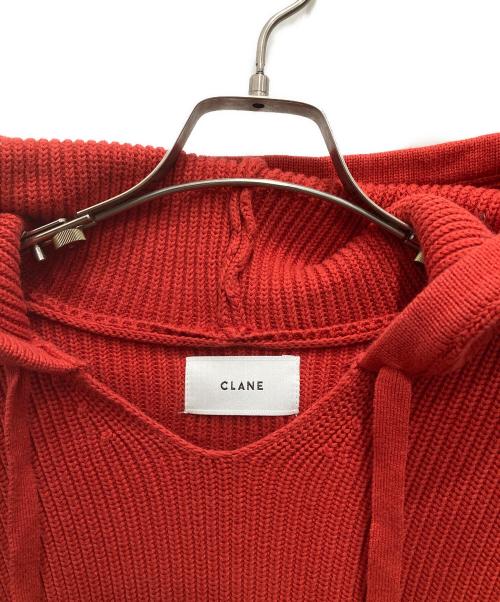 CLANE（クラネ）CLANE (クラネ) WIDE HOOD KNIT TOPS レッド サイズ:1の古着・服飾アイテム