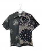 MIYAGIHIDETAKA×WIND AND SEAミヤギヒデタカ×ウィンダンシー）の古着「総柄シャツ」｜ブラック