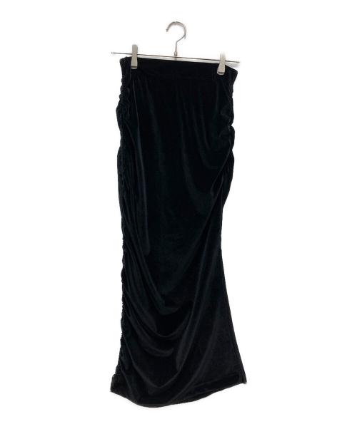 senee（セニー）senee (セニー) ベロアギャザーロングスカート ブラック サイズ:Mの古着・服飾アイテム