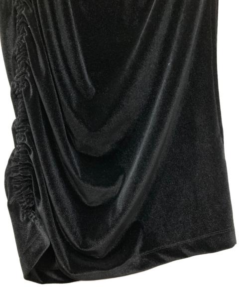 senee（セニー）senee (セニー) ベロアギャザーロングスカート ブラック サイズ:Mの古着・服飾アイテム