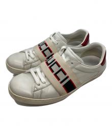 GUCCI（グッチ）の古着「ストライプレザースニーカー」｜ホワイト