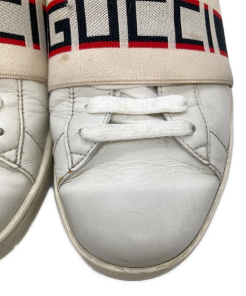 GUCCI（グッチ）GUCCI (グッチ) ストライプレザースニーカー ホワイト サイズ:7　2/1の古着・服飾アイテム