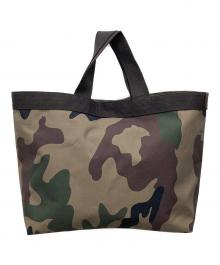 Herve Chapelier（エルベシャプリエ）の古着「コーデュラスクエアトートバッグM」｜オリーブ