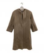 BEAUTY&YOUTHビューティーアンドユース）の古着「ノーカラーベルト ロングコート」｜ブラウン