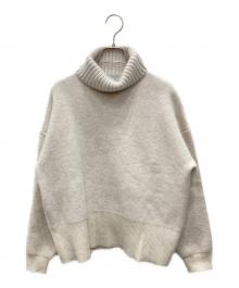 SLOBE IENA（スローブ イエナ）の古着「ウォッシャブルファーリーダブルフェイスタートルニット」｜アイボリー