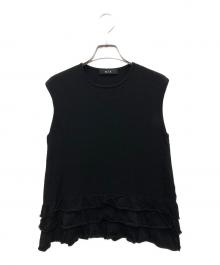 m,i,d,（エムアイディー）の古着「フリルデザインノースリーブニット」｜ブラック