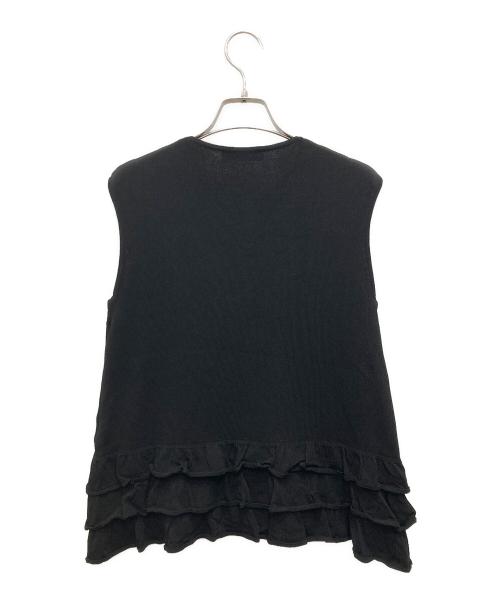 m,i,d,（エムアイディー）m,i,d, (エムアイディー) フリルデザインノースリーブニット ブラック サイズ:34Pの古着・服飾アイテム