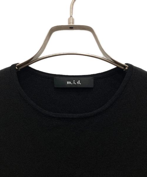 m,i,d,（エムアイディー）m,i,d, (エムアイディー) フリルデザインノースリーブニット ブラック サイズ:34Pの古着・服飾アイテム