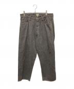 goldゴールド）の古着「ワイドテーパード5ポケットデニムパンツ」｜グレー