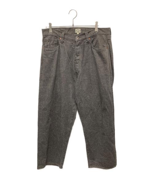 gold（ゴールド）gold (ゴールド) ワイドテーパード5ポケットデニムパンツ グレー サイズ:Lの古着・服飾アイテム
