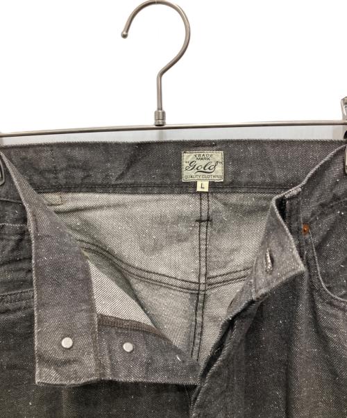 gold（ゴールド）gold (ゴールド) ワイドテーパード5ポケットデニムパンツ グレー サイズ:Lの古着・服飾アイテム
