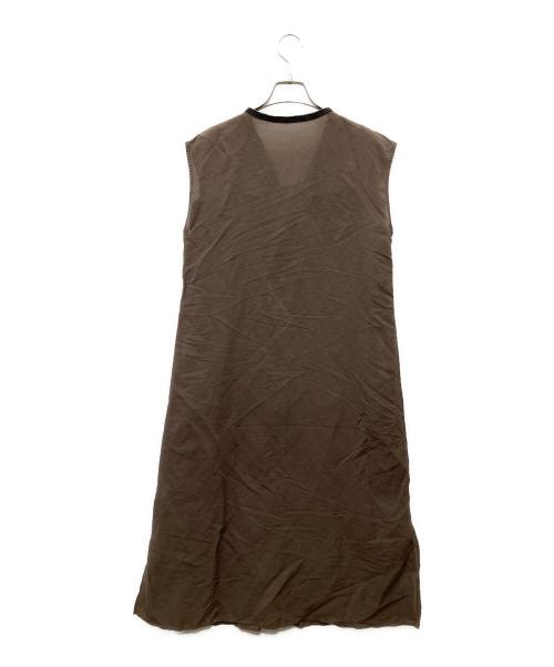 SHIPS any（シップスエニィ）SHIPS any (シップスエニィ) シアー ピンタック ワンピース ブラウン サイズ:Fの古着・服飾アイテム