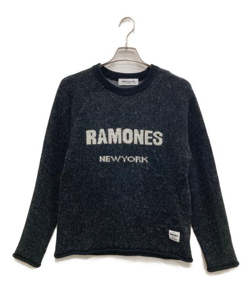 RUDE GALLERY（ルードギャラリー）RUDE GALLERY (ルードギャラリー) RAMONES (ラモーンズ) 17AW RAMONES MEETS RUDE GALLERY KNIT SWEATER/ラモーンズミーツルードギャラリーニットセーター ブラック サイズ:4の古着・服飾アイテム