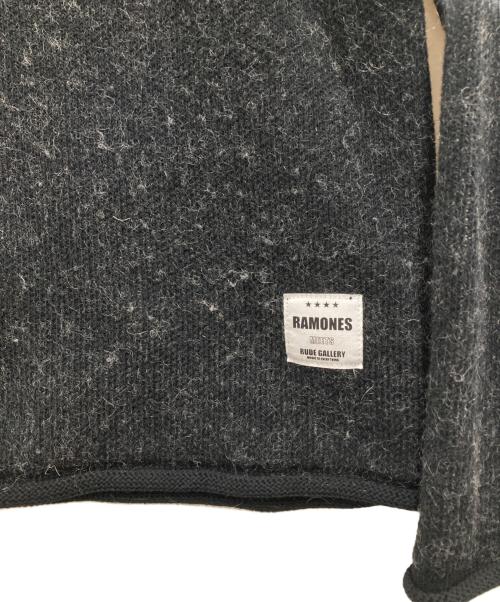 RUDE GALLERY（ルードギャラリー）RUDE GALLERY (ルードギャラリー) RAMONES (ラモーンズ) 17AW RAMONES MEETS RUDE GALLERY KNIT SWEATER/ラモーンズミーツルードギャラリーニットセーター ブラック サイズ:4の古着・服飾アイテム