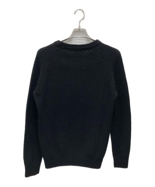 BLACK LABEL CRESTBRIDGE（ブラックレーベル クレストブリッジ）BLACK LABEL CRESTBRIDGE (ブラックレーベル クレストブリッジ) クルーネックニット ブラック サイズ:2の古着・服飾アイテム