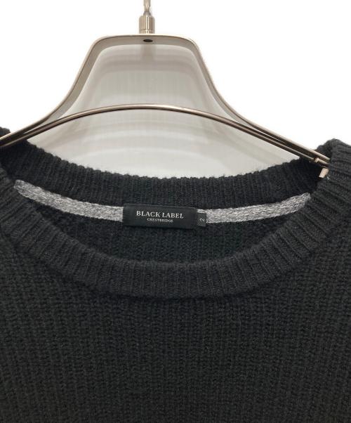 BLACK LABEL CRESTBRIDGE（ブラックレーベル クレストブリッジ）BLACK LABEL CRESTBRIDGE (ブラックレーベル クレストブリッジ) クルーネックニット ブラック サイズ:2の古着・服飾アイテム