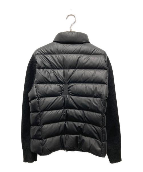 EPOCA UOMO（エポカ ウォモ）EPOCA UOMO (エポカ ウォモ) ニット切替レザーダウンジャケット ブラック サイズ:48の古着・服飾アイテム